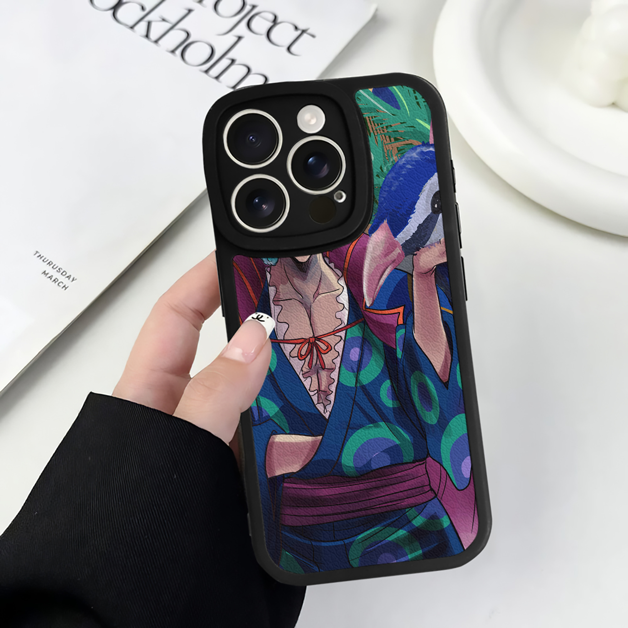（画像用） ワンピース ONE PIECE 【iPhone 16シリーズ対応】シリコンスマホケース（レザー調） 材質：シリコン